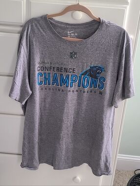 Nike Carolina Panthers T Shirt Men's 2XL Conference Champions Super Bowl 50